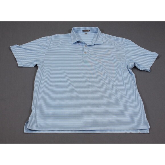 Peter Millar Other - Peter Millar Polo Shirt Mens Blue White Striped Summer Comfort Golf Stretch XXL